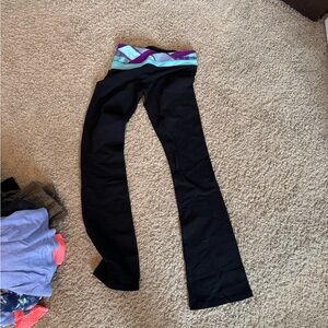 Ivivva Black Leggings with Colorful Waistband